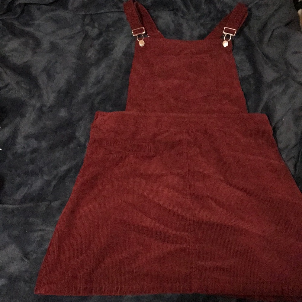 Burgundy overall dress from H&M